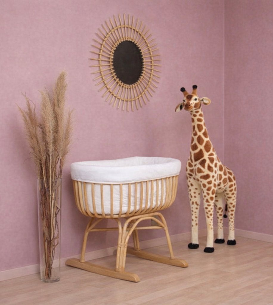 Childhome rattan wieg met schommelpoten incl extra omrander, Enfants & Bébés, Berceaux & Lits, Comme neuf, Berceau, Enlèvement
