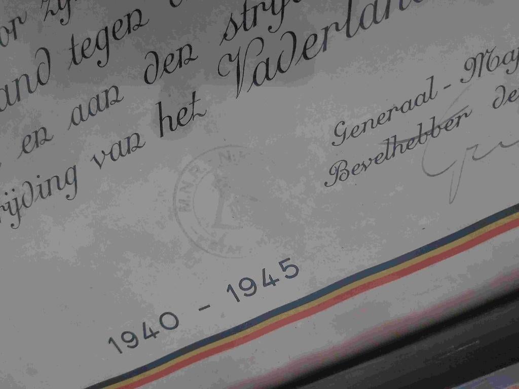 Verzet Weerstand Résistance 1940 1944 NKB MNR Koning Leopold, Verzamelen, Verzenden, Landmacht, Foto of Poster