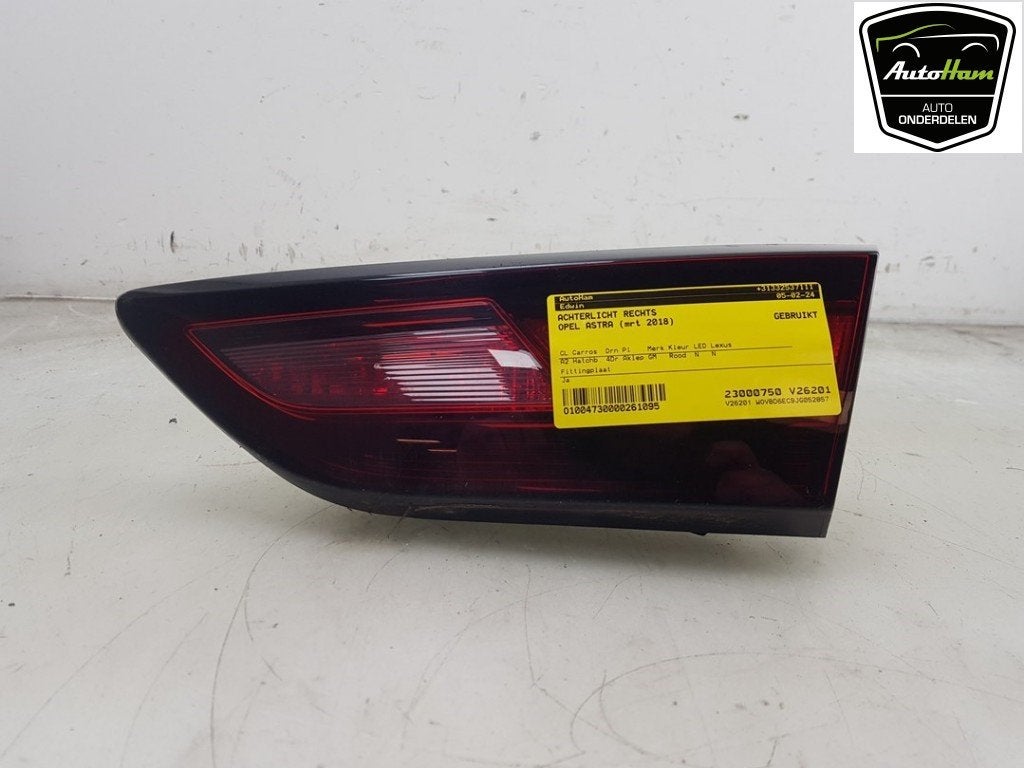 FEU ARRIÈRE DROIT Opel Astra K (01-2015/12-2022), Utilisé, Opel