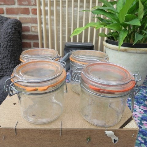 Inmaakbokalen met draadbeugel - spanbeugelglas 1€ per stuk, Ophalen of Verzenden, Nieuw, Glas, Pot, Bus of Blik