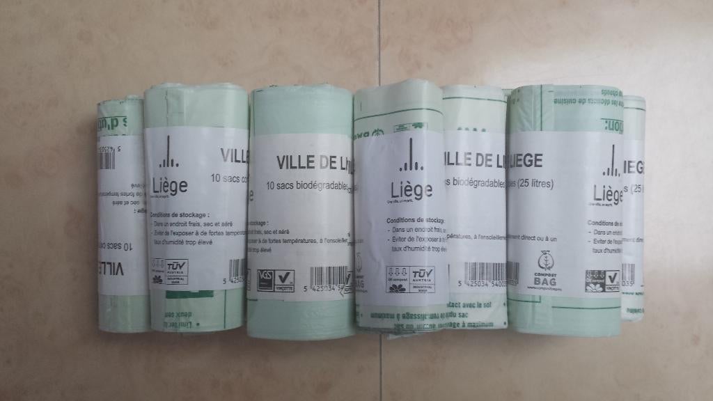 Sacs Poubelles Biodégradables Ville de Liège 25L, 20 tot 30 liter, Ophalen of Verzenden, Nieuw
