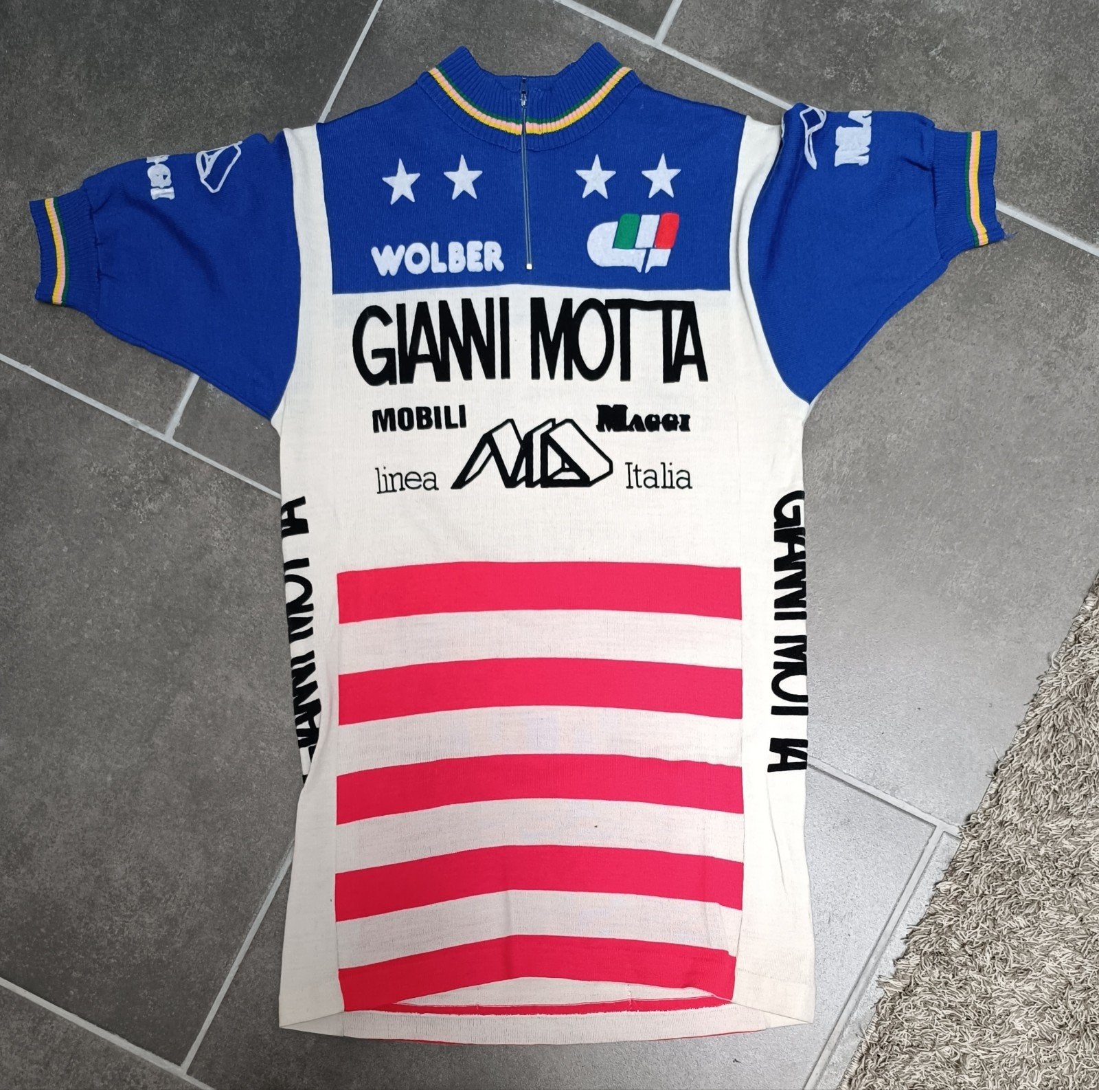 Maillot Gianni Motta Wolber Linea - 1984, Vélos & Vélomoteurs, Accessoires vélo | Vêtements de cyclisme, Enlèvement ou Envoi