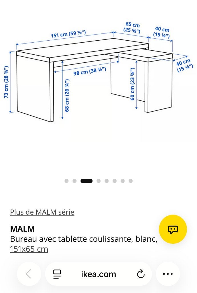 ikea, MALM, Bureau, avec tablette coulissante, noir, Ophalen, Zo goed als nieuw, IKEA, Zwart
