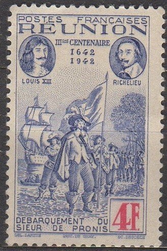 Réunion - 300 jarig jubeleum Franse bezitname - 1943, Envoi, Non oblitéré
