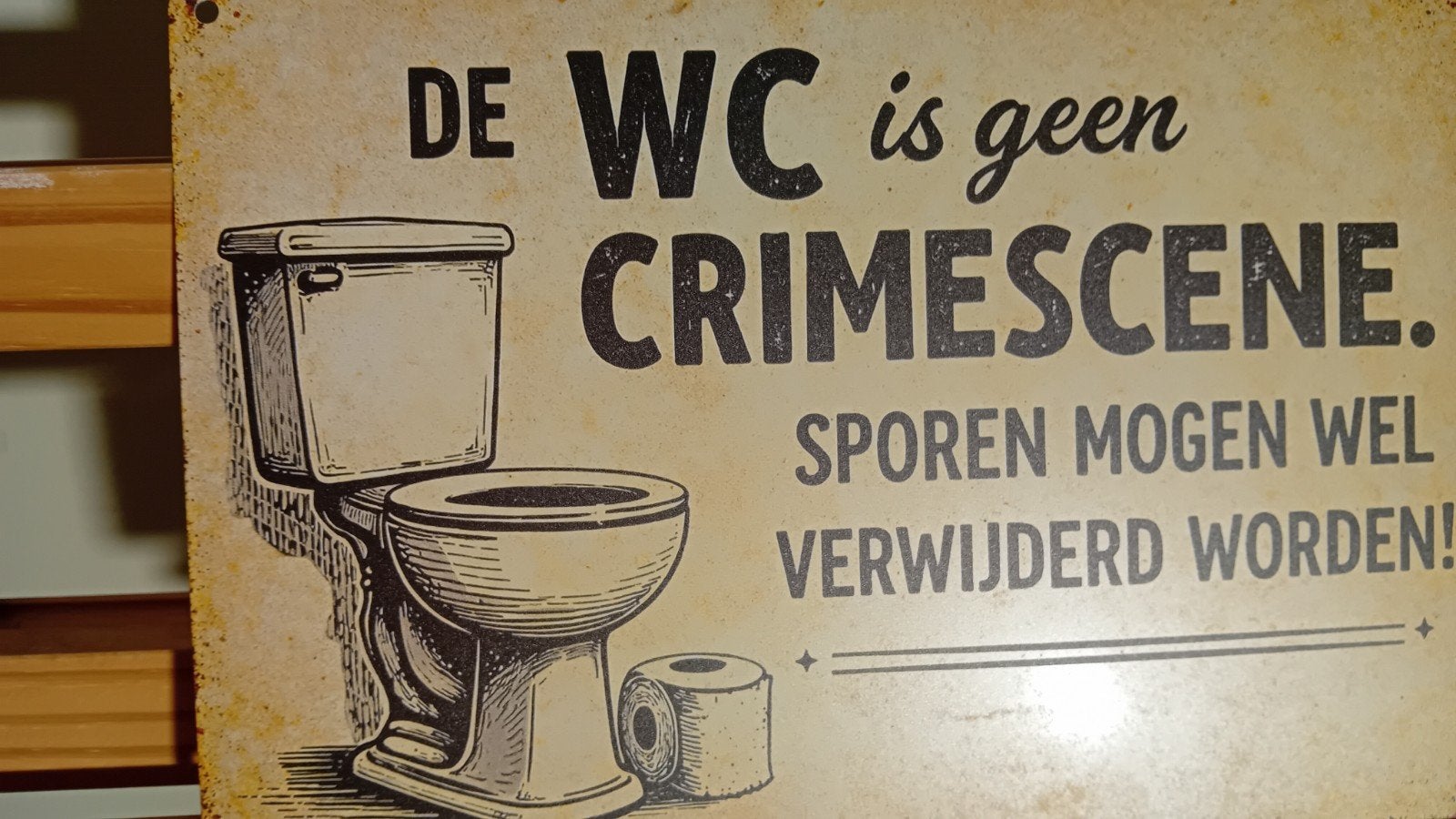 wc tekstbord, Huis en Inrichting, Tekstbord, Metaal, 30 cm, Nieuw