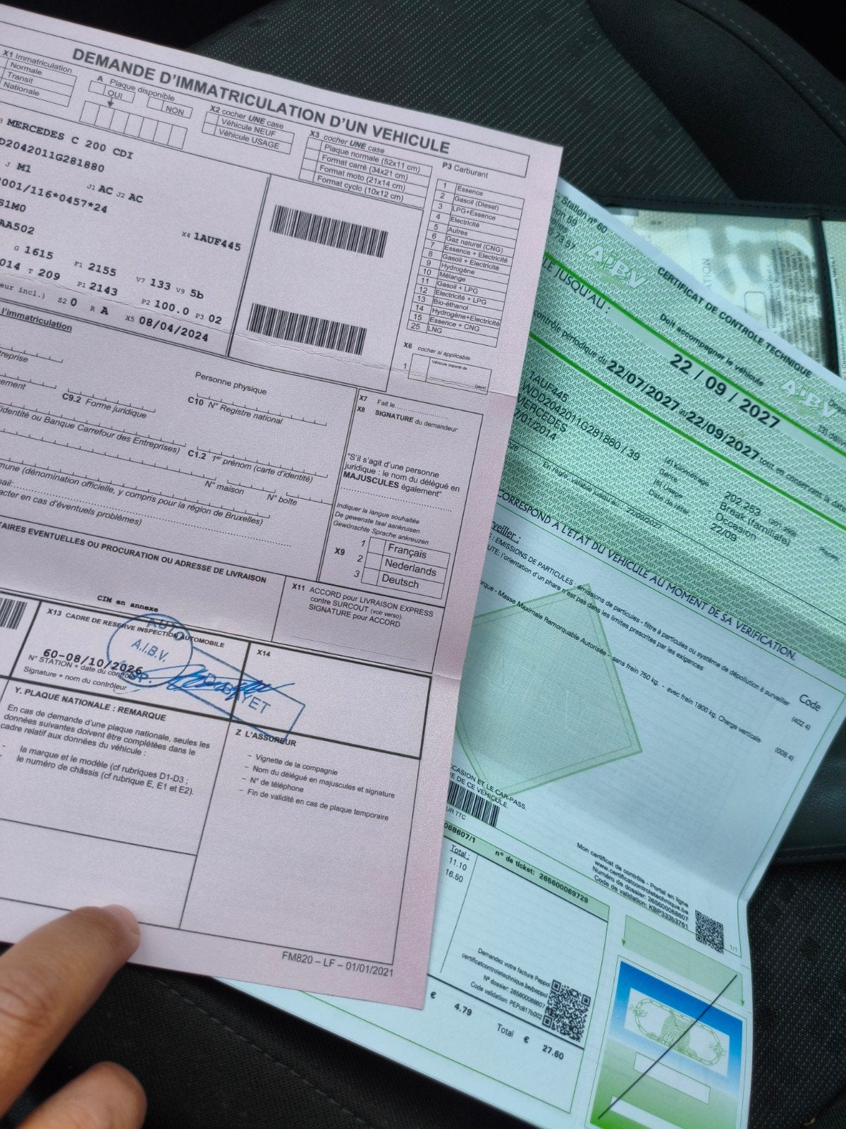 Mercedes classe C 200 2014 + demande d'immatri., Achat, Toit ouvrant, Break, Automatique
