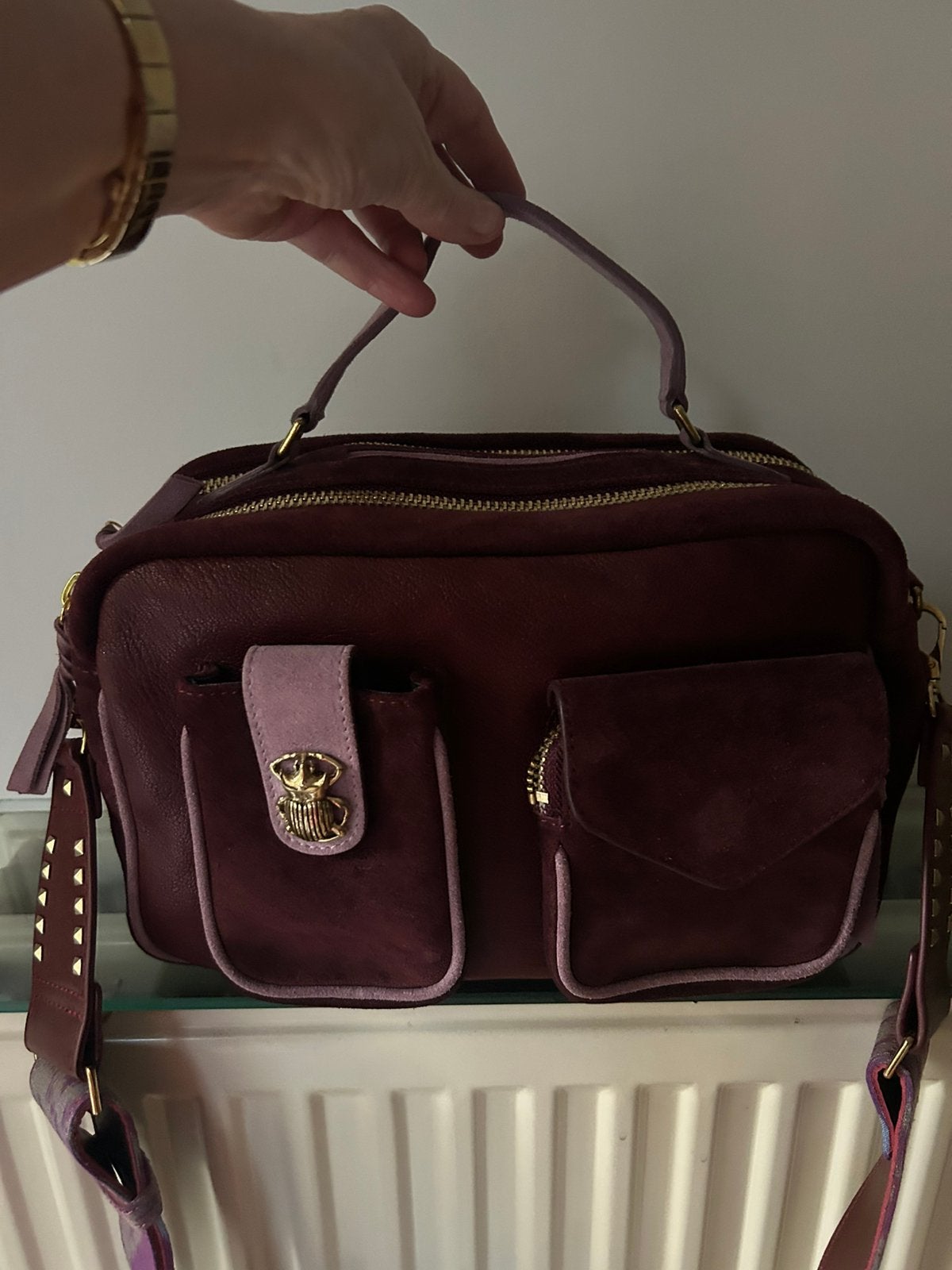 Sac à main avec bandoulière bordeaux Claris Virot NEW, Enlèvement, Neuf, Sac à main