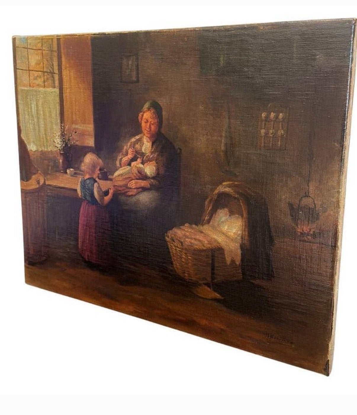Bernard de Hoog (1866 - 1943) - Mère avec enfants dans une f, Enlèvement ou Envoi, Peinture à l'huile, Toile