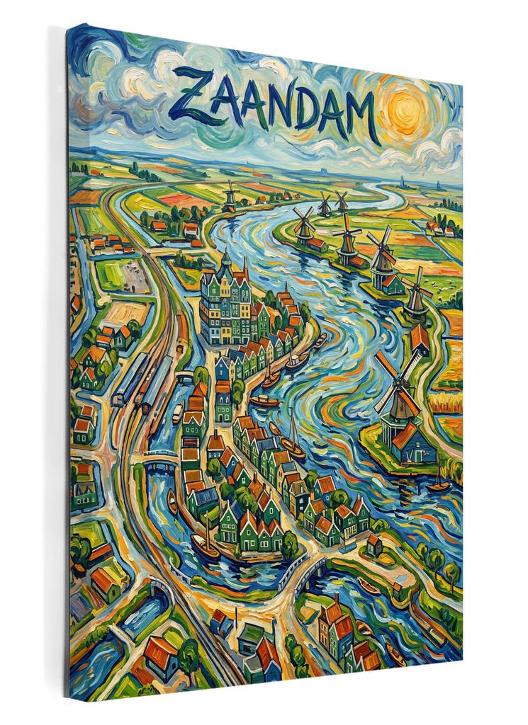 Stadskaarten canvas schilderij, Huis en Inrichting, Verzenden, Zo goed als nieuw, Print
