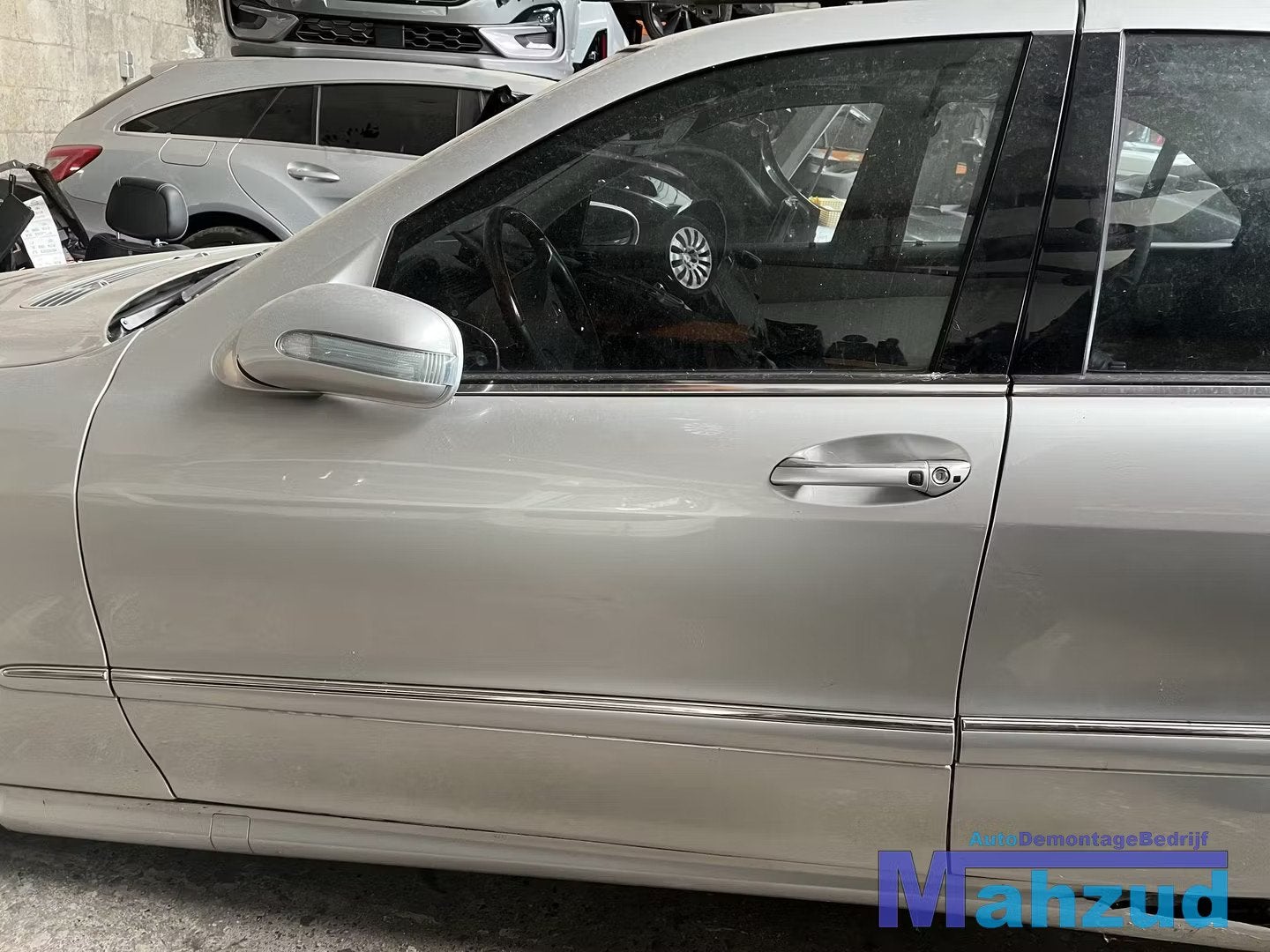 MERCEDES S W220 Zilver 744 links voor deur 1998-2005, Gebruikt, Mercedes-Benz AG, Deur, Mercedes-Benz