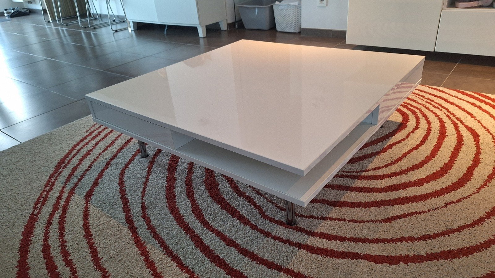 salontafel wit, Huis en Inrichting, Ophalen, 50 tot 100 cm, Vierkant, 50 tot 100 cm