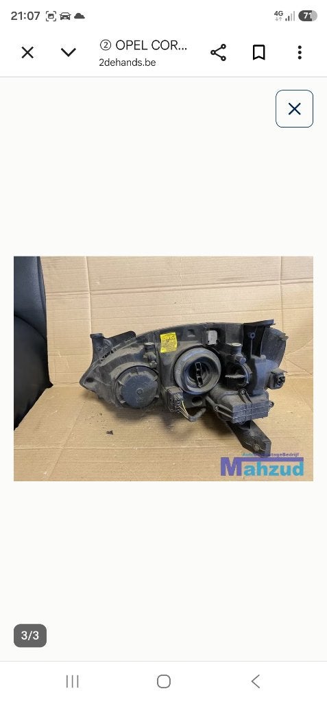 Koplamp opel corsa c 2000-2006, Auto-onderdelen, Elektronica en Kabels, Ophalen, Gebruikt, Opel