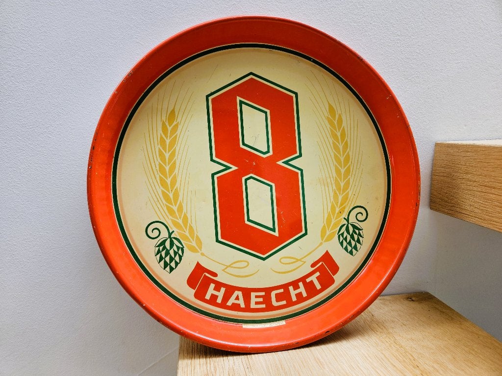 Ancien plateau en tôle - bières 8 Haecht, Enlèvement ou Envoi, Utilisé