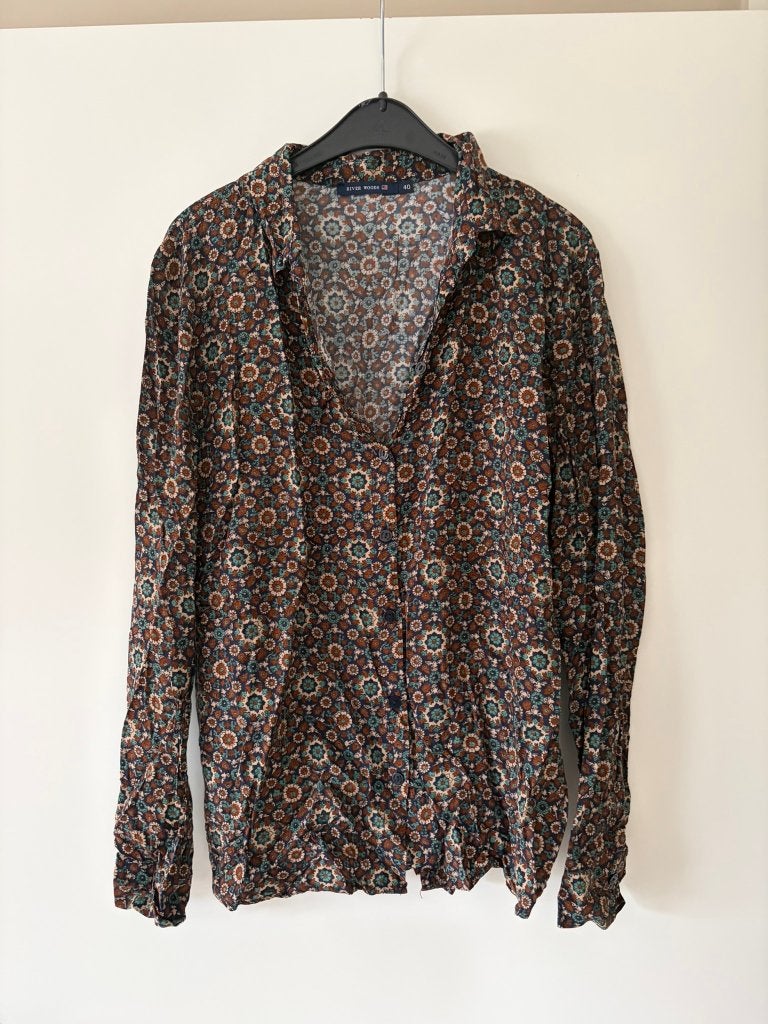 Blouse River Woods maat 40, Kleding | Dames, Blouses en Tunieken, Maat 38/40 (M), Bruin, River Woods, Ophalen of Verzenden