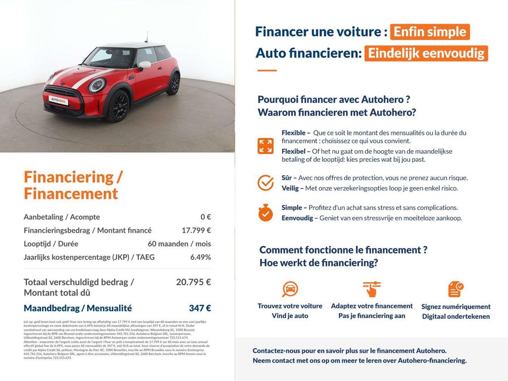 MINI Cooper Cooper Classic Trim (bj 2021, automaat), 4 zetels, Stof, Gebruikt, 136 pk