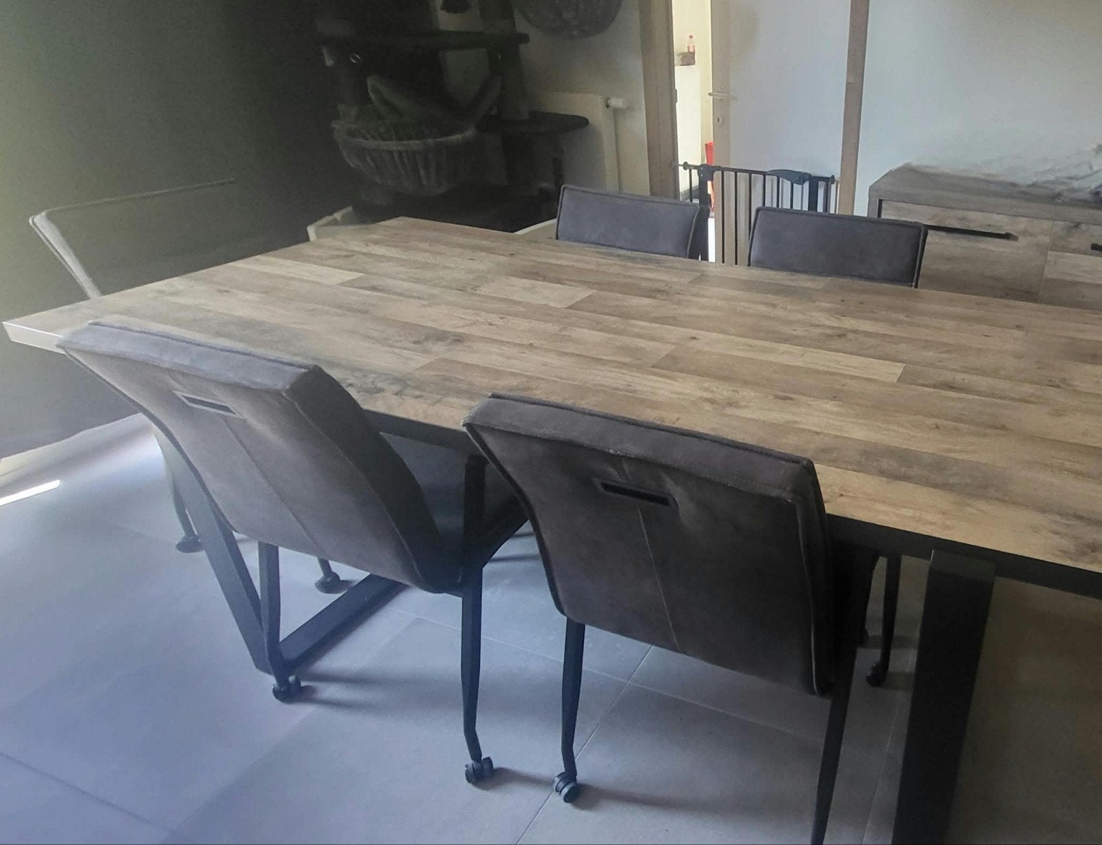 tafel met stoelen, Huis en Inrichting, Ophalen, Gebruikt, 50 tot 100 cm, 100 tot 150 cm