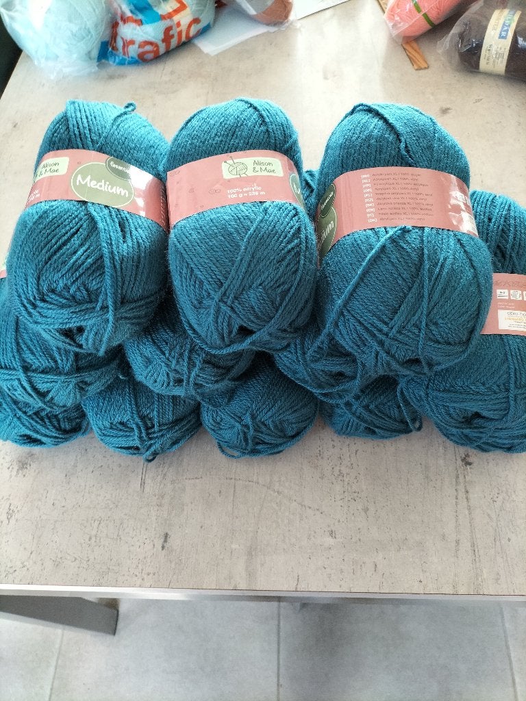 Bolletje garen Alison mae middenblauw (12 stuks) C1, Hobby en Vrije tijd, Breien en Haken, Ophalen of Verzenden