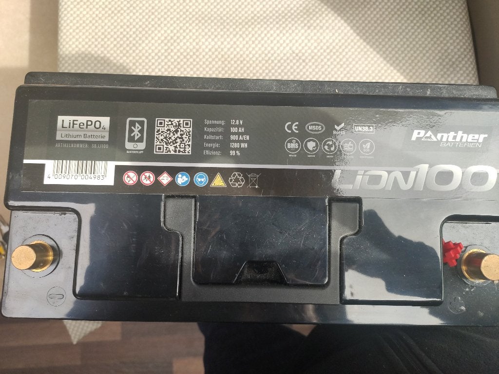 Lithium batterij100Ah Panther, Ophalen, Gebruikt