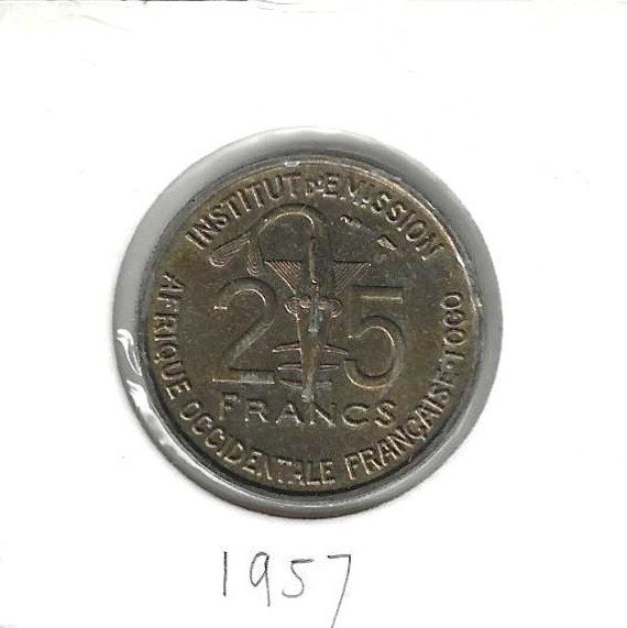 Frans West-Afrika (Togo), 25 Francs 1957., Postzegels en Munten, Munten | Afrika, Ophalen of Verzenden, Overige landen, Losse munt