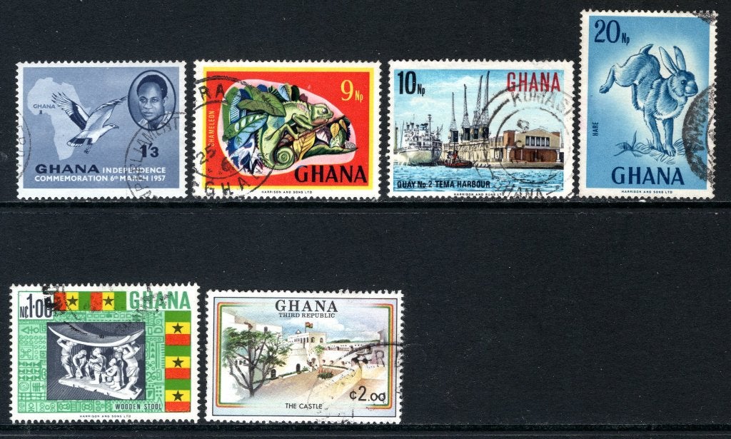 Timbres du lot du GHANA, timbrés, Envoi, Autres pays, Affranchi
