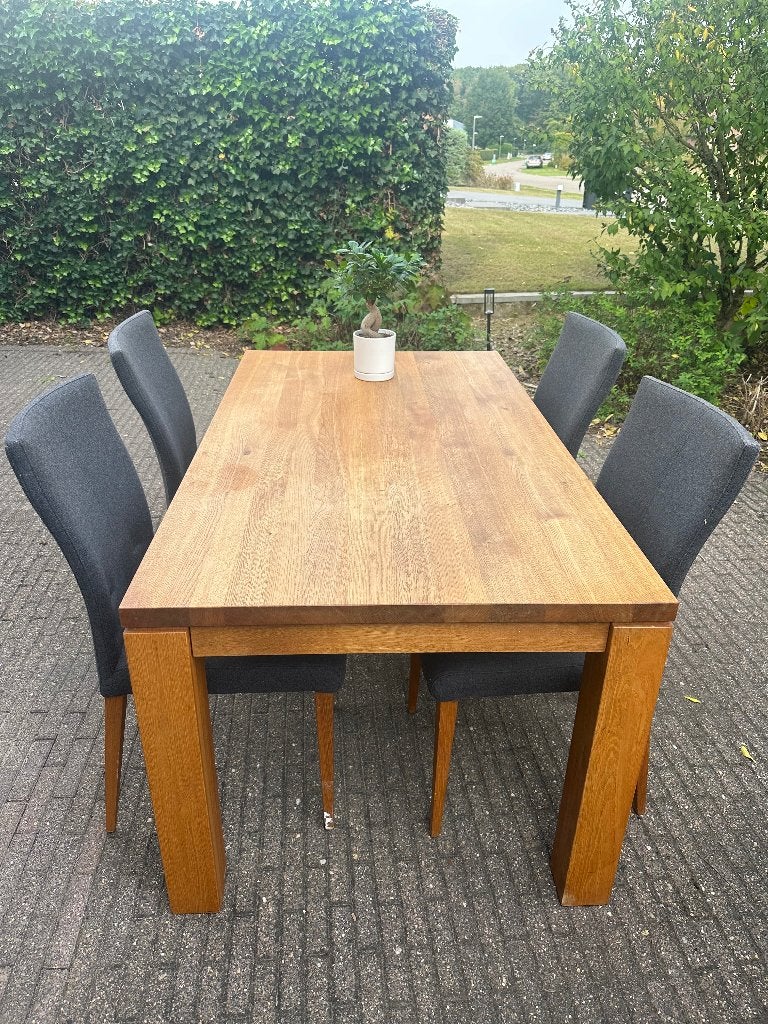 Tijdloos , modern landelijk en uitschuifbare eettafel, Huis en Inrichting, Ophalen, Gebruikt, Eikenhout, 50 tot 100 cm