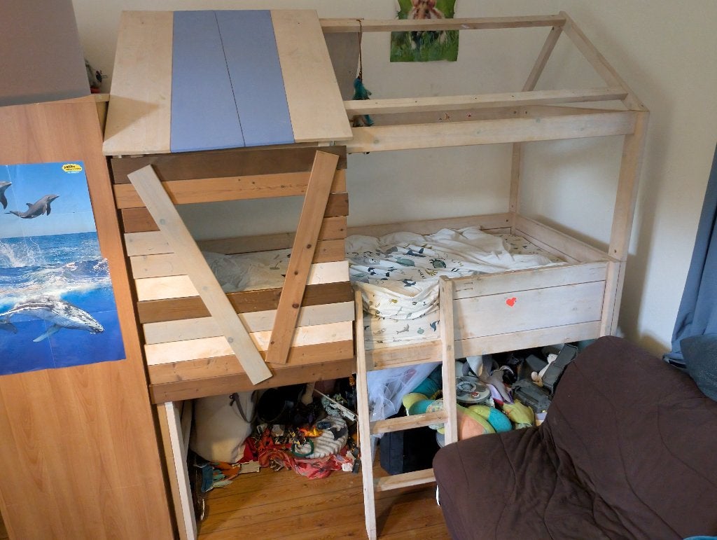 Lit Cabane Mezzanine en Bois Massif – LIFETIME Kidsrooms, Enfants & Bébés, Enlèvement, Utilisé, Lit mezzanine