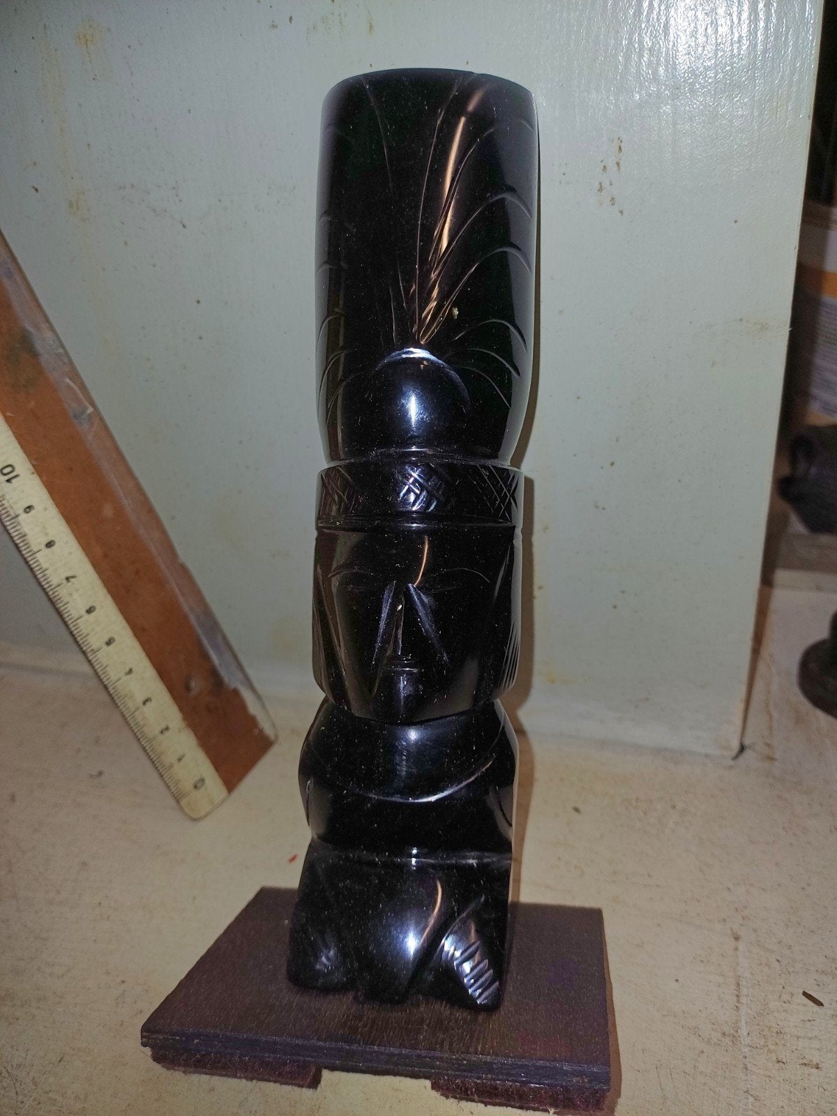 ancienne statue en pierre oxdienne!!!, Statue, Enlèvement ou Envoi, Moins de 20 cm, Noir