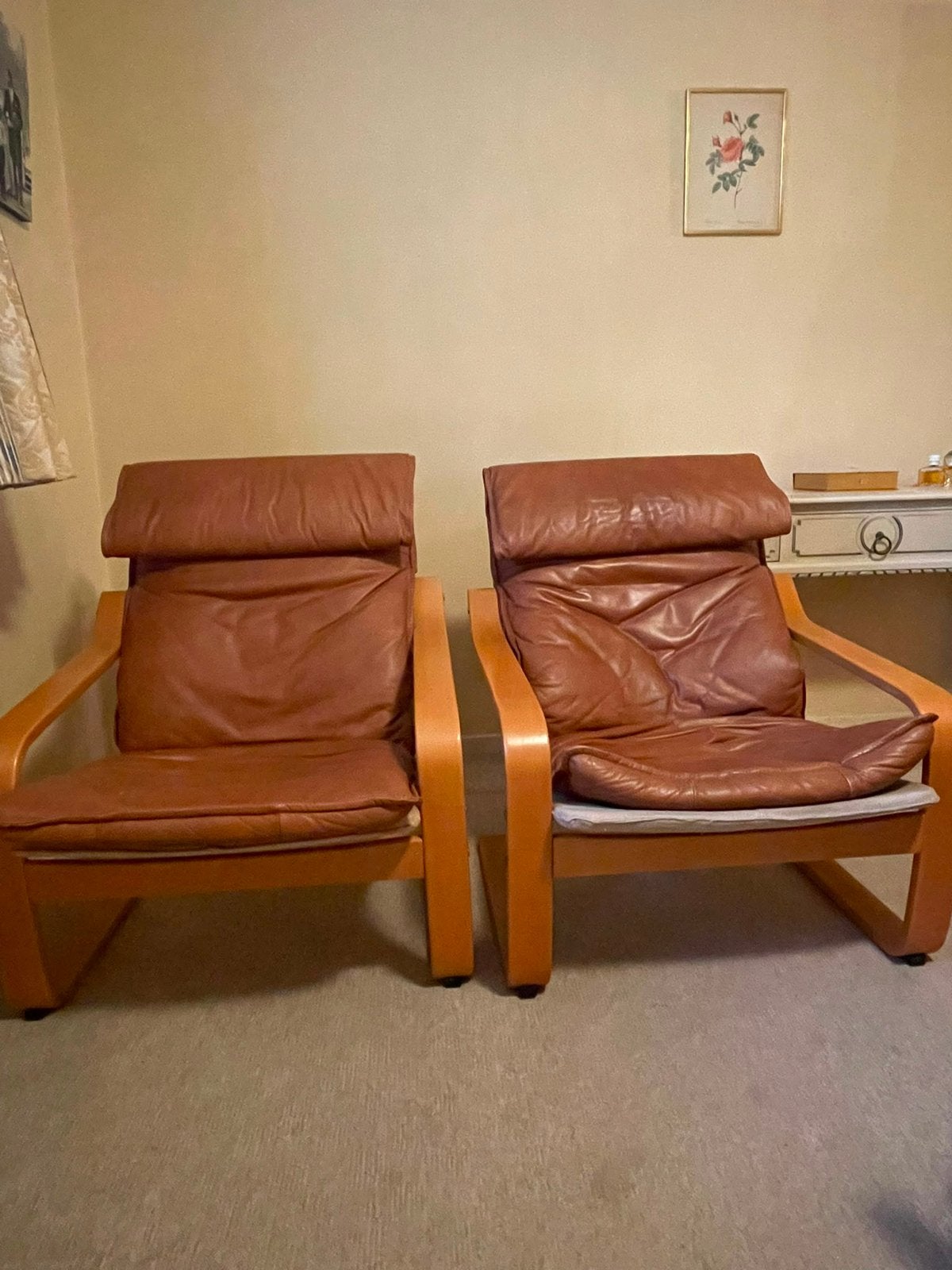 “Poang” Vintage fauteuil IKEA, Ophalen, Gebruikt, Leer