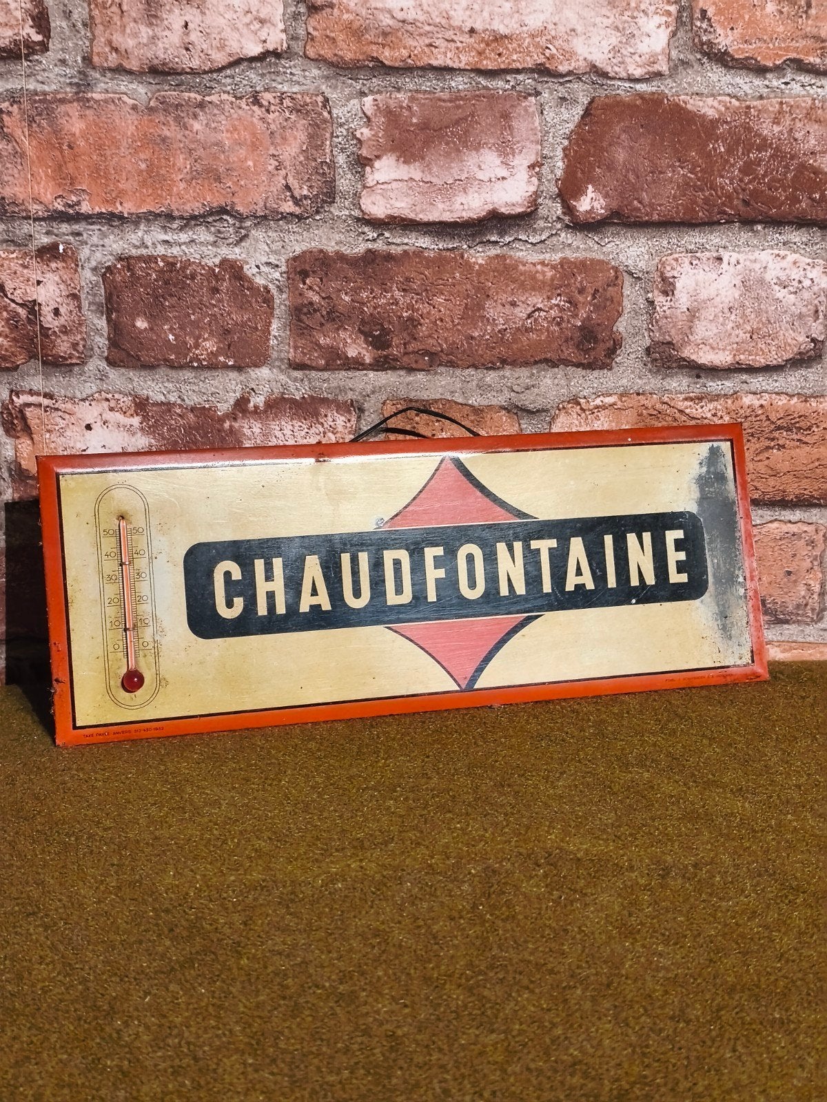 Chaudfontaine thermometerplaat (niet geëmailleerde plaat), Ophalen of Verzenden