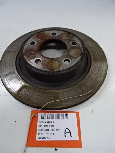 FREIN DISQUE ARRIÈRE Opel Astra J (PC6 / PD6 / PE6 / PF6), Opel, Opel Automobile GmbH, Utilisé, Kontakt-opel@opel.com