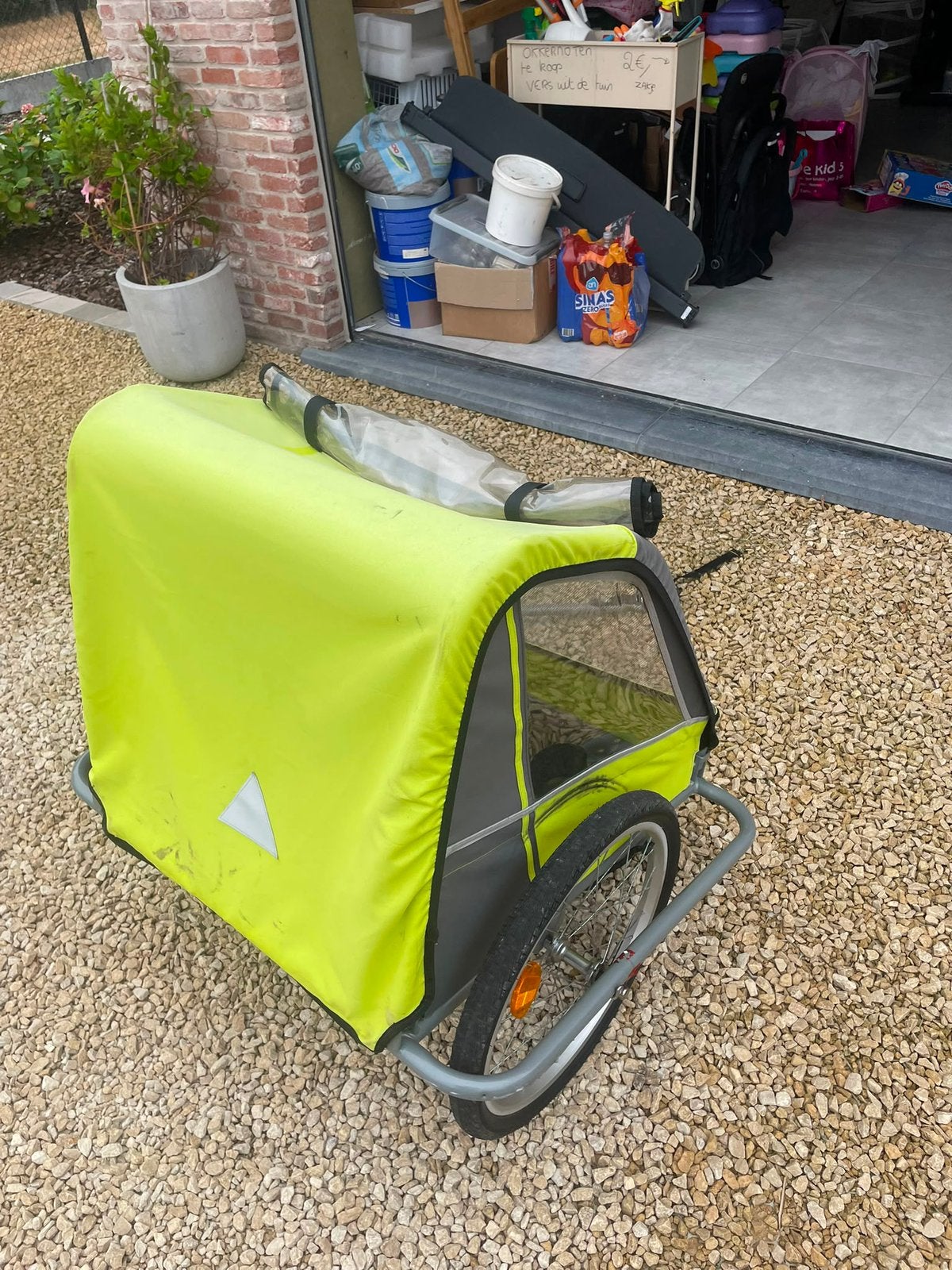 Thule fietskar 2 kindjes max 40 kg, Fietsen en Brommers, Fietsaccessoires | Aanhangwagens en Karren, Ophalen, Gebruikt, Opvouwbaar