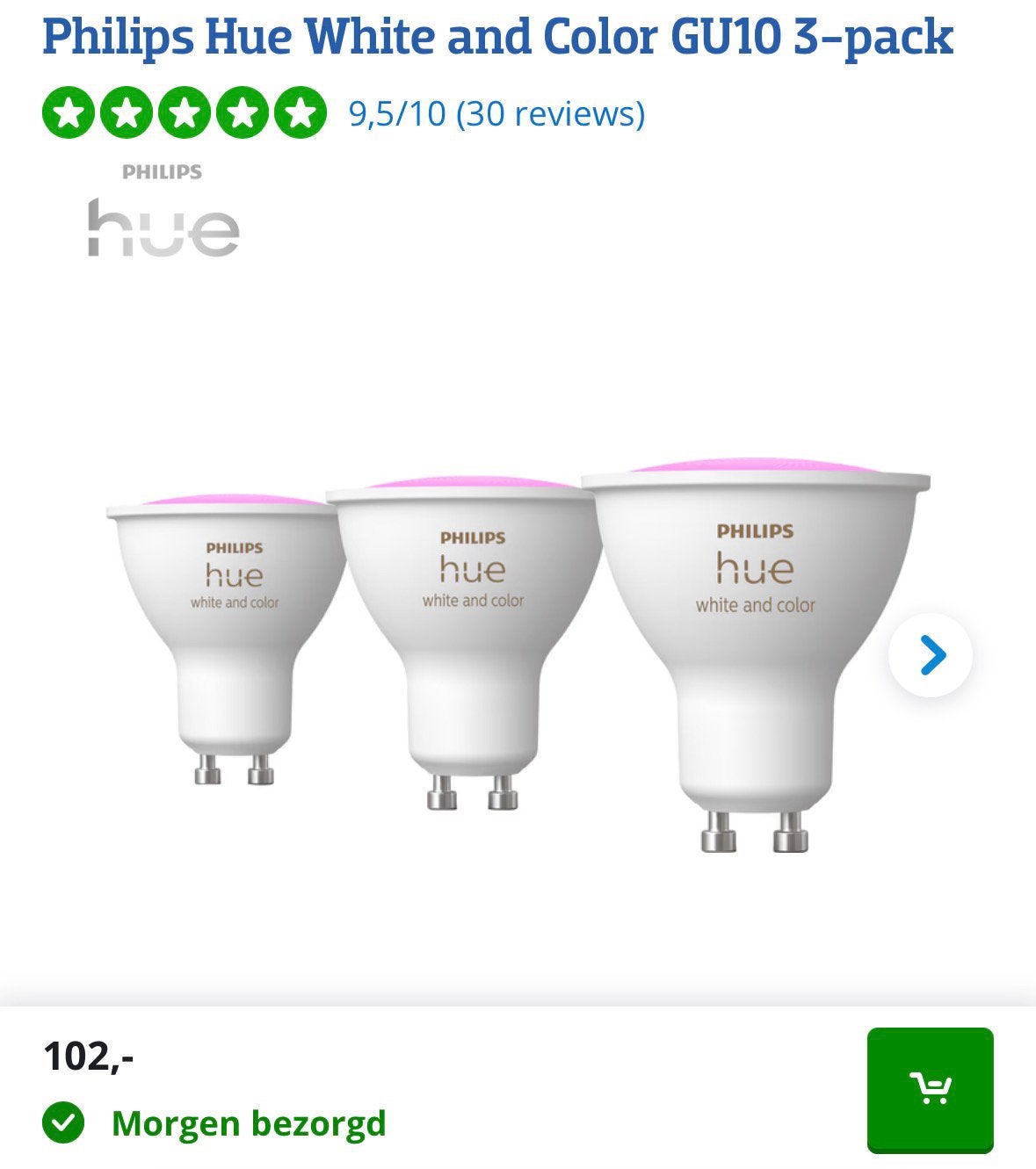 6x Philips Hue White and Color GU10, Huis en Inrichting, Lampen | Losse lampen, Philips, Meerkleurig, Bluetooth, GU10