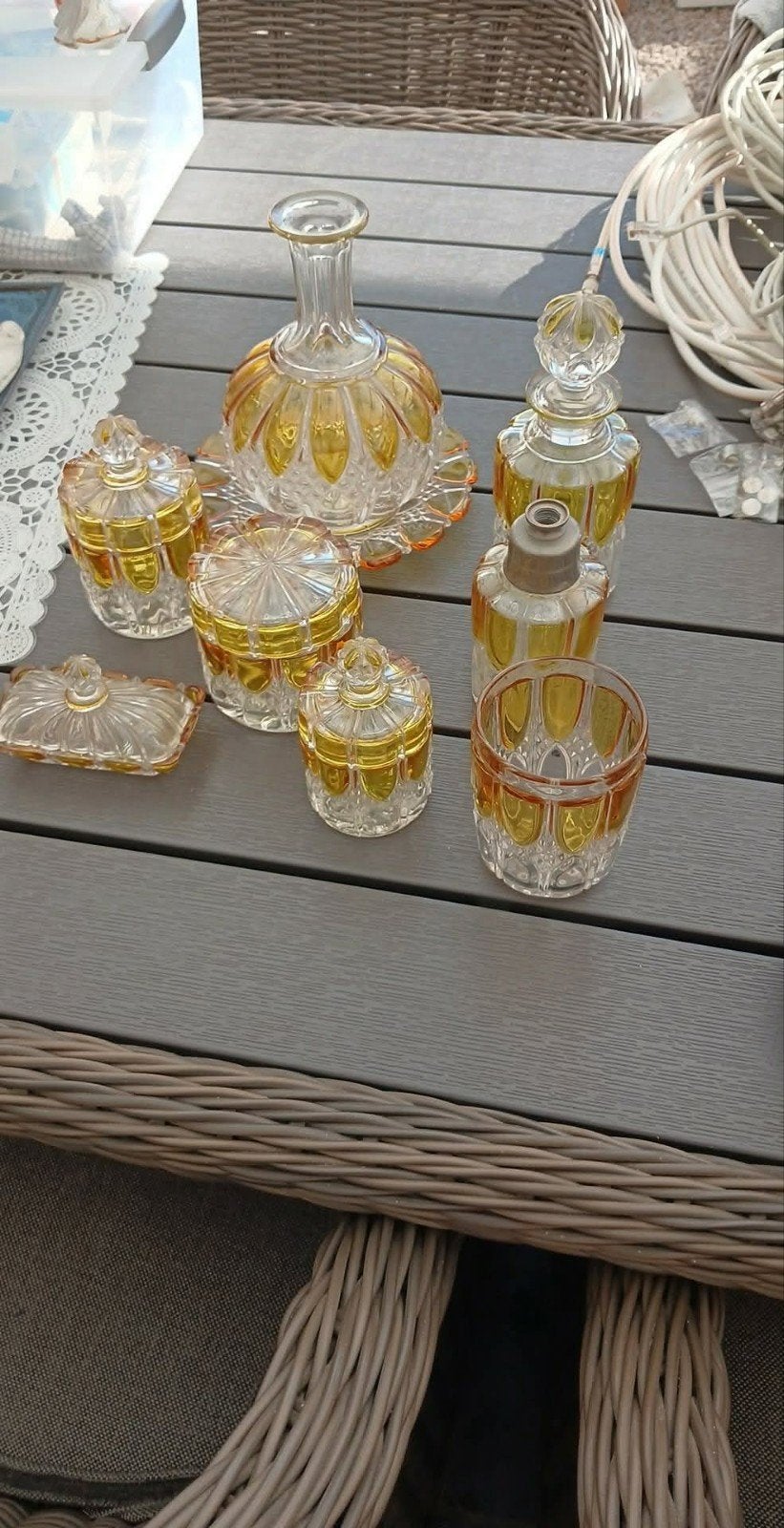 set echte kristal van val st lambert in goeie staat, Antiquités & Art, Enlèvement
