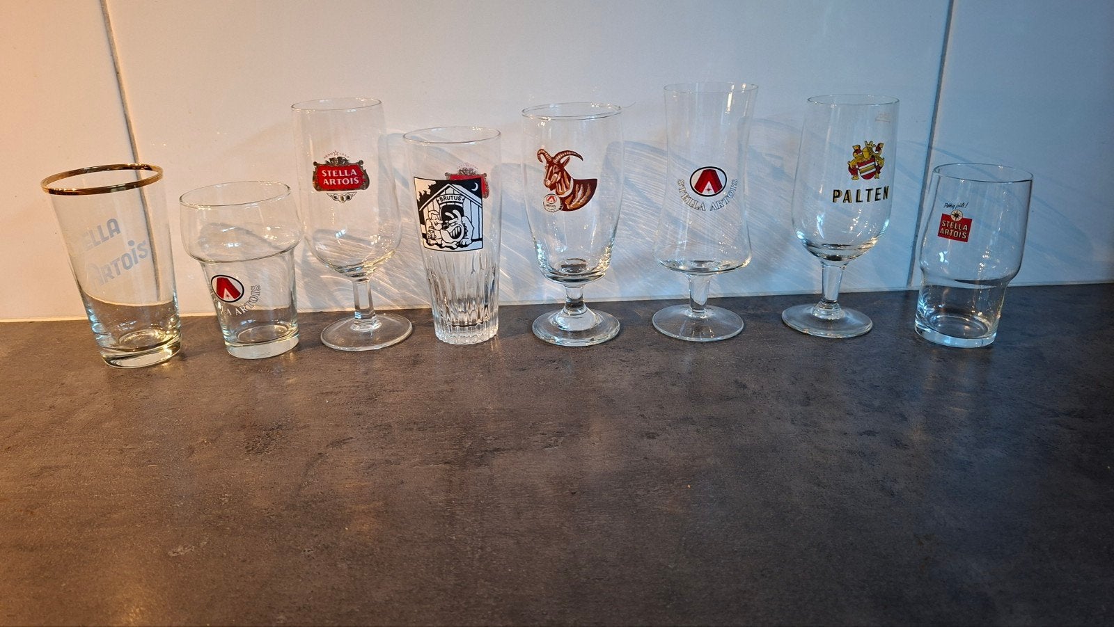 stella artois en palten bierglazen, Verzamelen, Verzenden, Zo goed als nieuw, Stella Artois