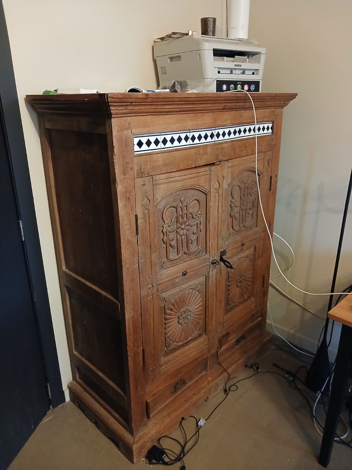 Teak kast deuren en schuiven, Huis en Inrichting, Kasten | Wandmeubels, Ophalen, Teakhout, Minder dan 150 cm, 150 tot 200 cm