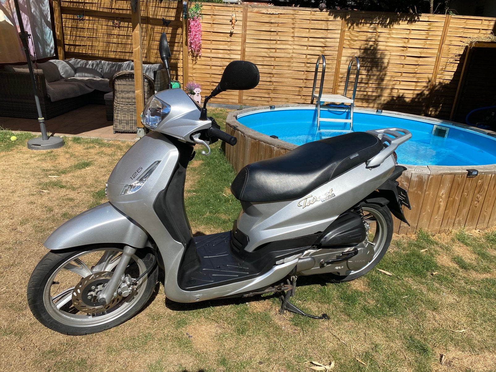 Peugeot licht zilver grijs, Fietsen en Brommers, Scooters | SYM, Ophalen, Gebruikt, Allo, 125 cc