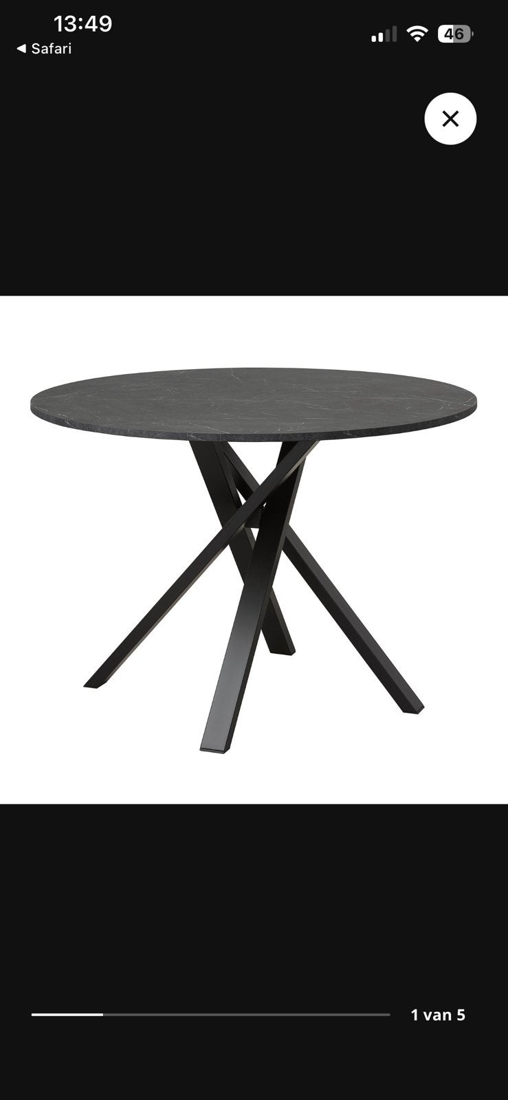 Mariedamm IKEA ronde tafel marmer, Quatre personnes, Rond, Comme neuf, 100 à 150 cm