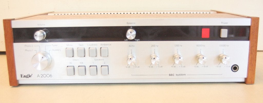 Zeldzame Eagle A2006 Versterker / 1975 / Made In Japan, Ophalen of Verzenden, Zo goed als nieuw, Stereo, 60 tot 120 watt