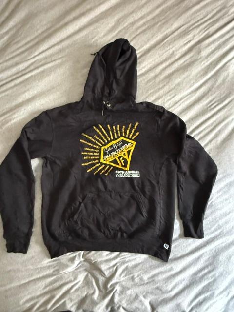 Russell - hoodie - zwart met gele print - maat L, Kleding | Heren, Truien en Vesten, Maat 52/54 (L), Zwart, Ophalen of Verzenden
