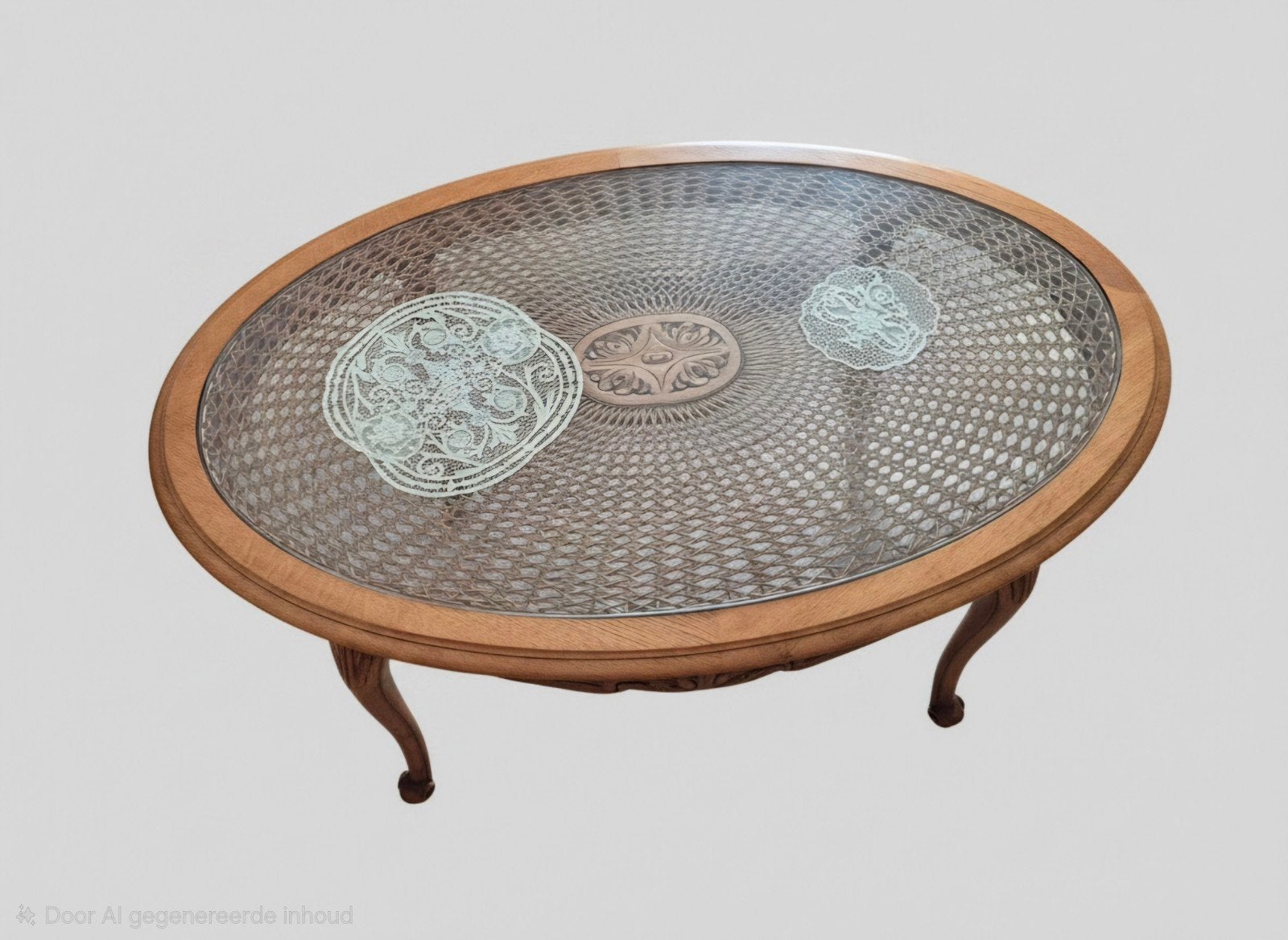 table basse ovale avec verre, Maison & Meubles, Enlèvement, Ovale, Verre
