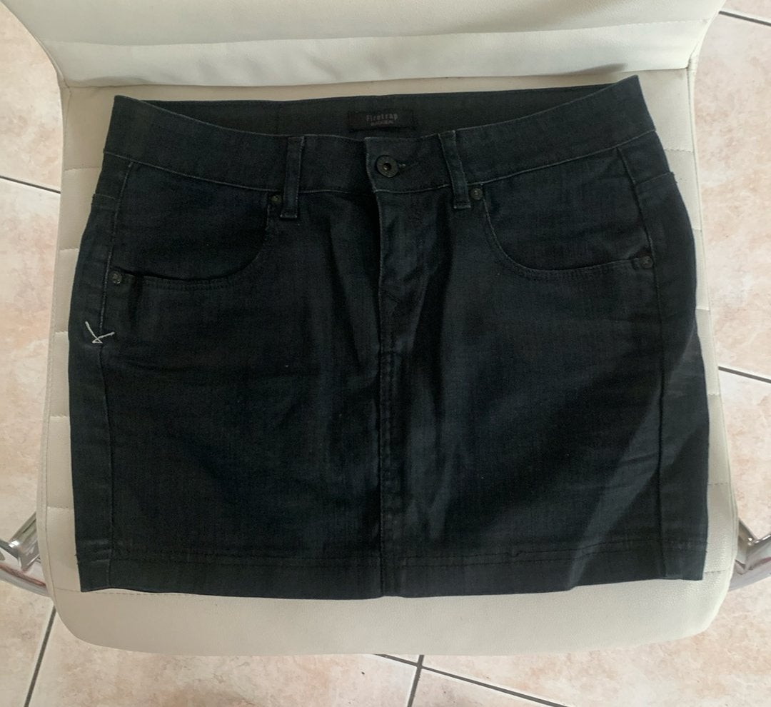 zwarte denim minirok 40, Kleding | Dames, Rokken, Ophalen, Zo goed als nieuw, Boven de knie