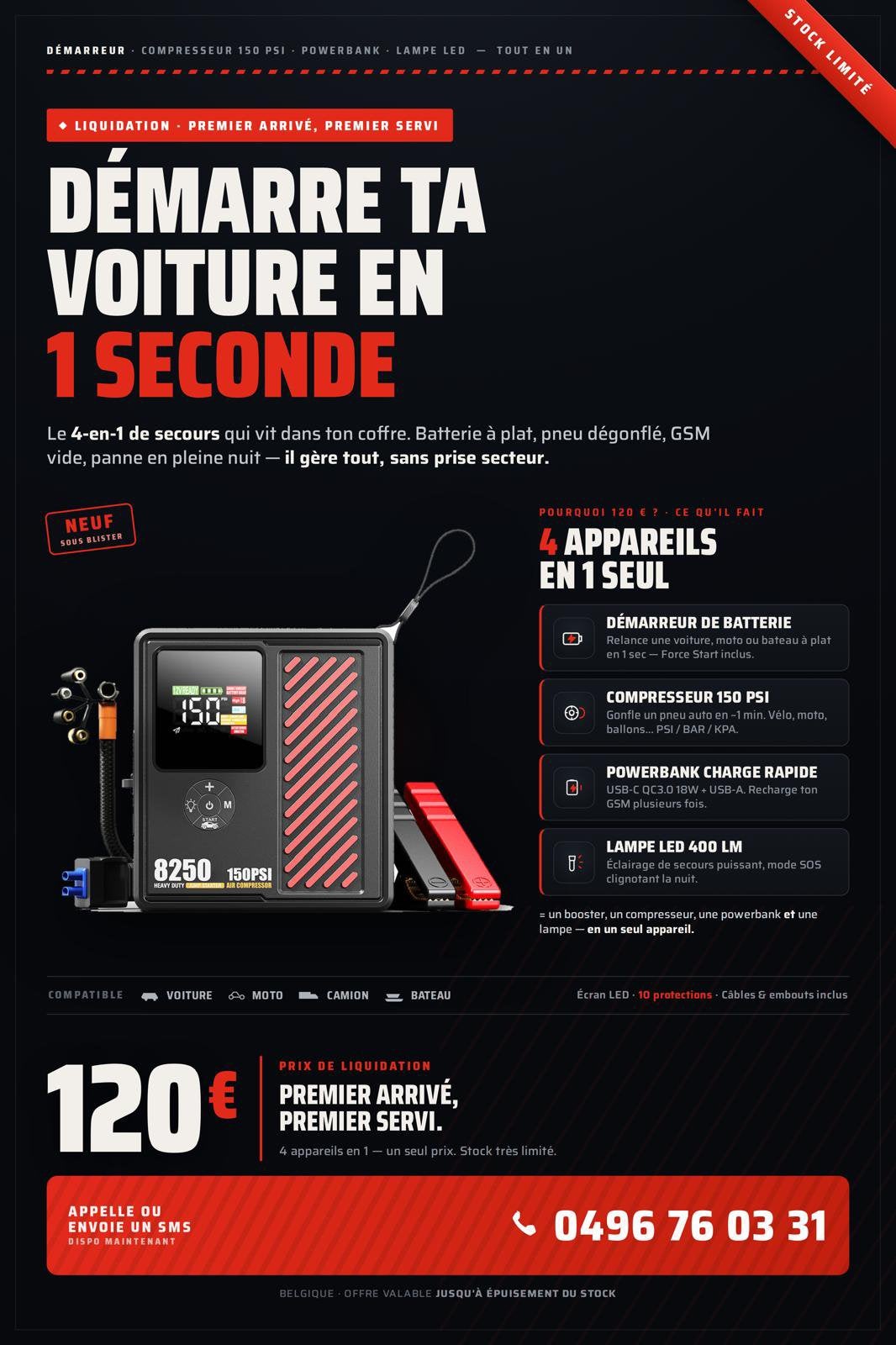 Booster de démarrage 8250A, Enlèvement, Neuf