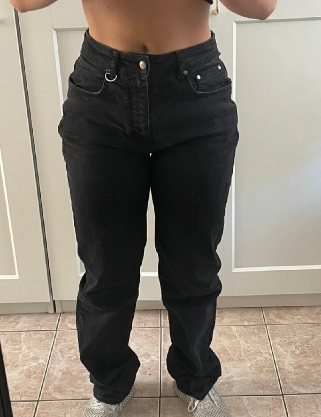 zwarte baggy represent broek, Ophalen of Verzenden, Zo goed als nieuw, Zwart, W32 (confectie 46) of kleiner