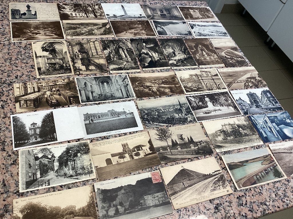 Lot 37 cartes postales anciennes WALLONIE, Collections, Enlèvement ou Envoi, 1920 à 1940