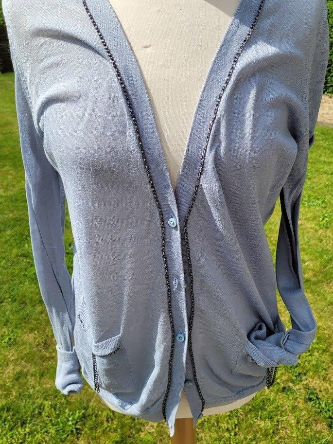 lichtblauwe gilet small, Kleding | Dames, Maat 38/40 (M), Blauw, Ophalen of Verzenden, Zo goed als nieuw