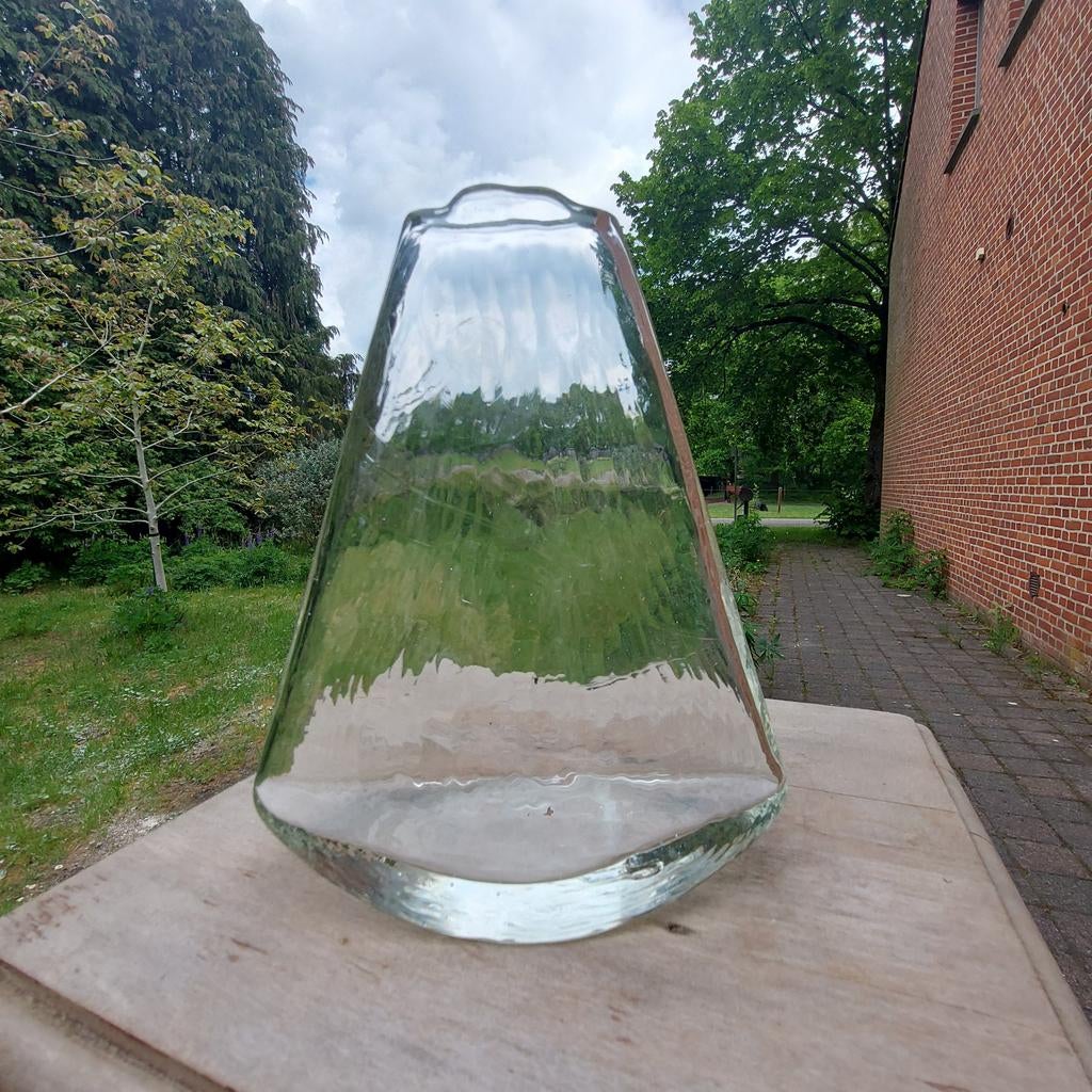 Rasteli/ zwaar structuur glas /wiebel vaasje, Ophalen of Verzenden