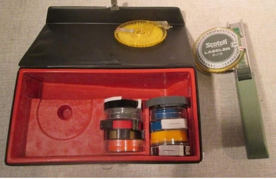 Retro Etikettenmaker van Scotch + bandjes, Ophalen of Verzenden, Zo goed als nieuw