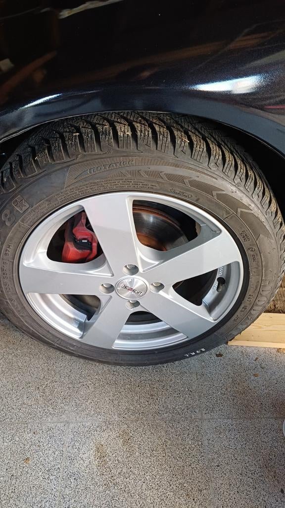 4 jantes 4x100 195 55 16 Goodyear Ultragrip comme neuves, Enlèvement, 16 pouces, Pneu(s)