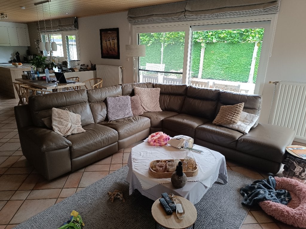 Hoeksofa bruin, Maison & Meubles, Canapés | Coins salons complets, Enlèvement, Utilisé, Cuir