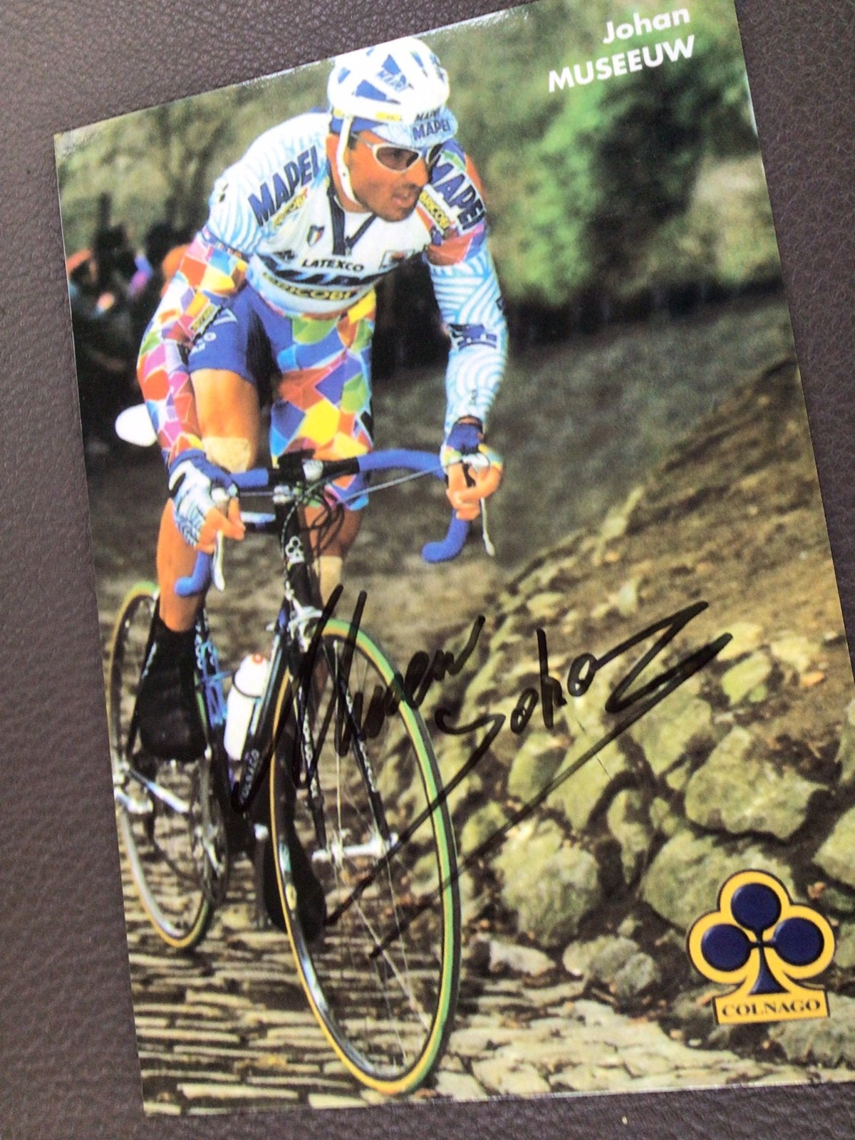 Wielerkaart team mapei johan museeuw signe, Enlèvement ou Envoi, Comme neuf